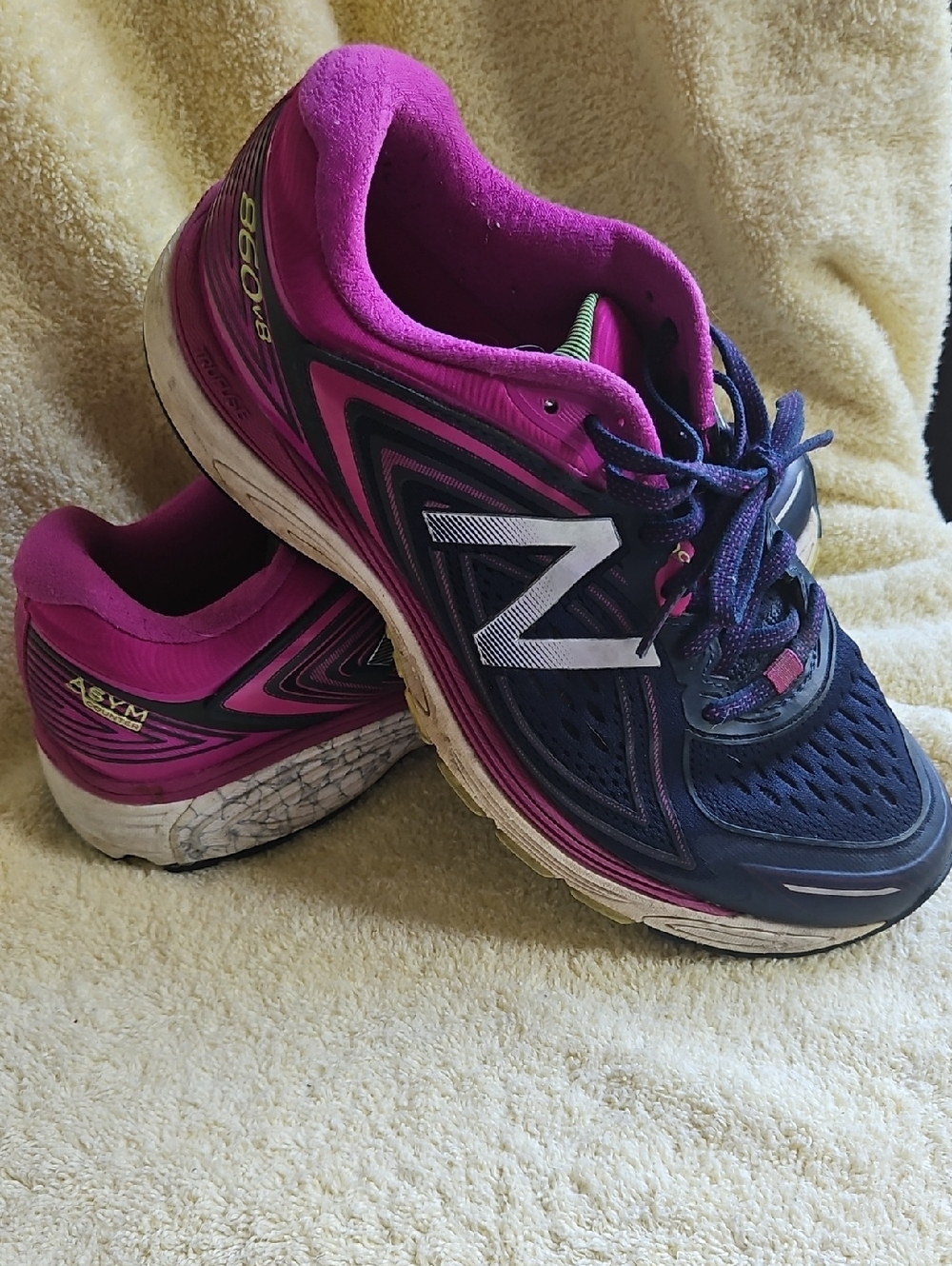 New Balance Women's Athletic Sneakers in Navy and Magenta